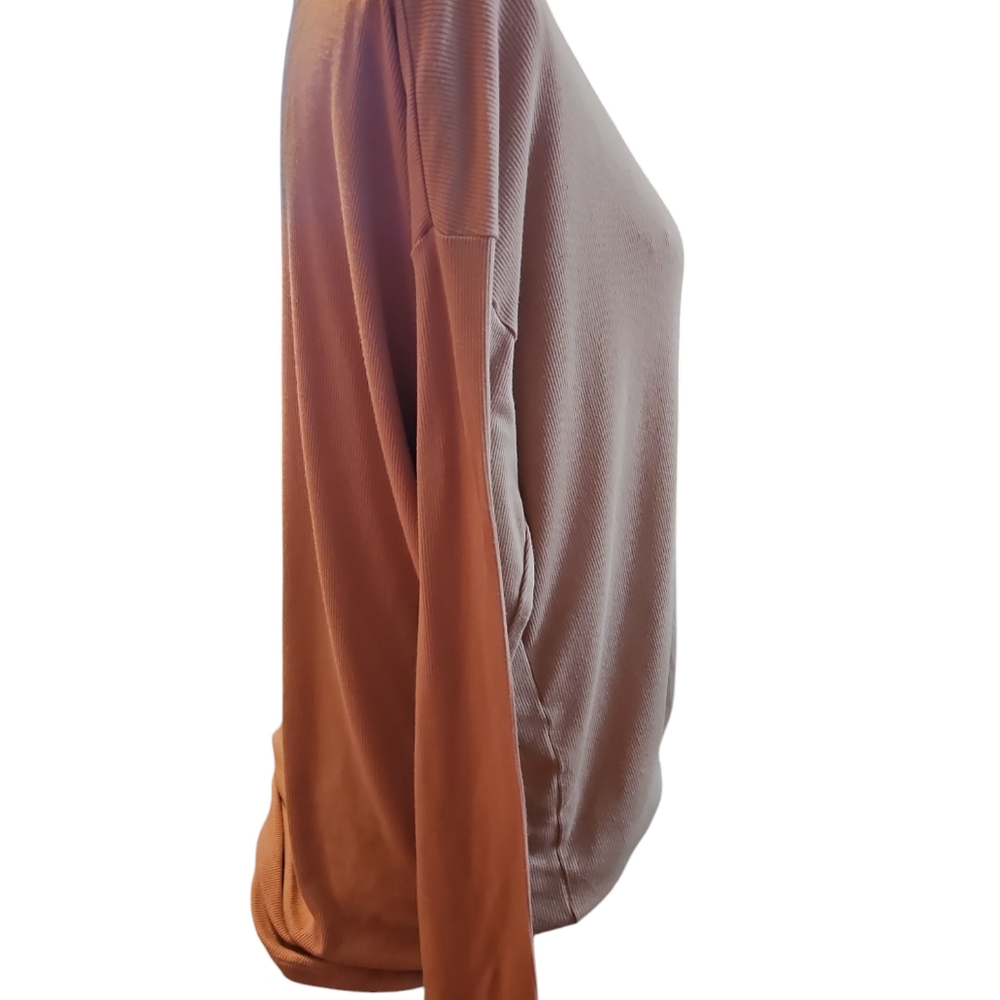 Athleta Pink Flowy Ribbed Tie Knot Top Sz Lg - Picture 3 of 6